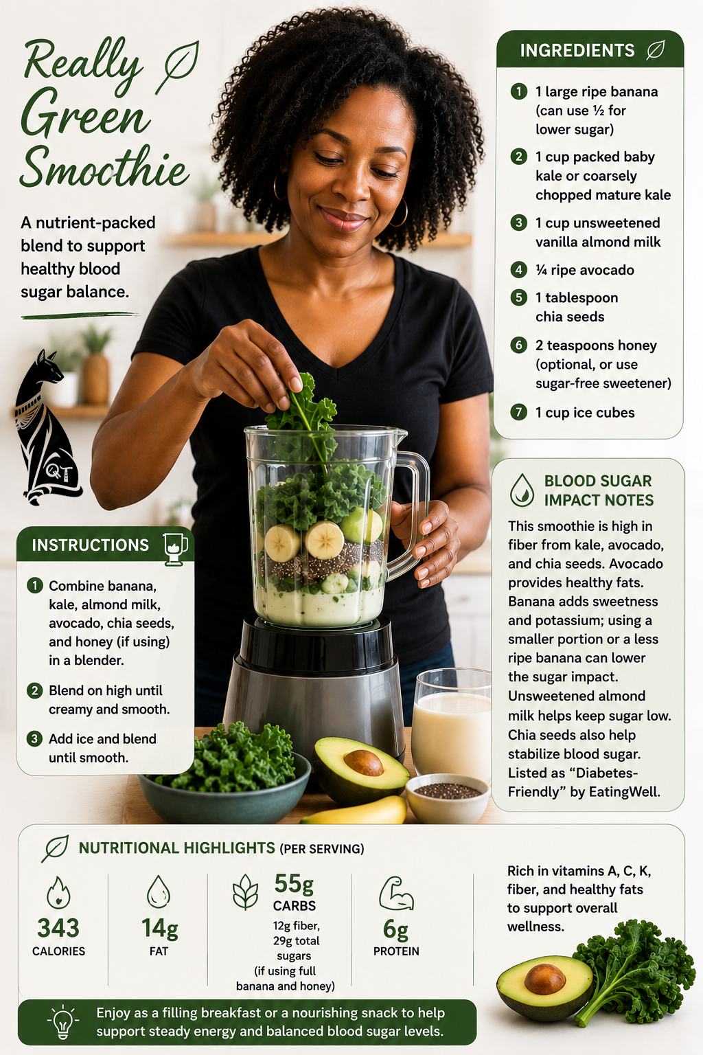 Green Smoothie Recipe to Help Stabilize Blood Sugar