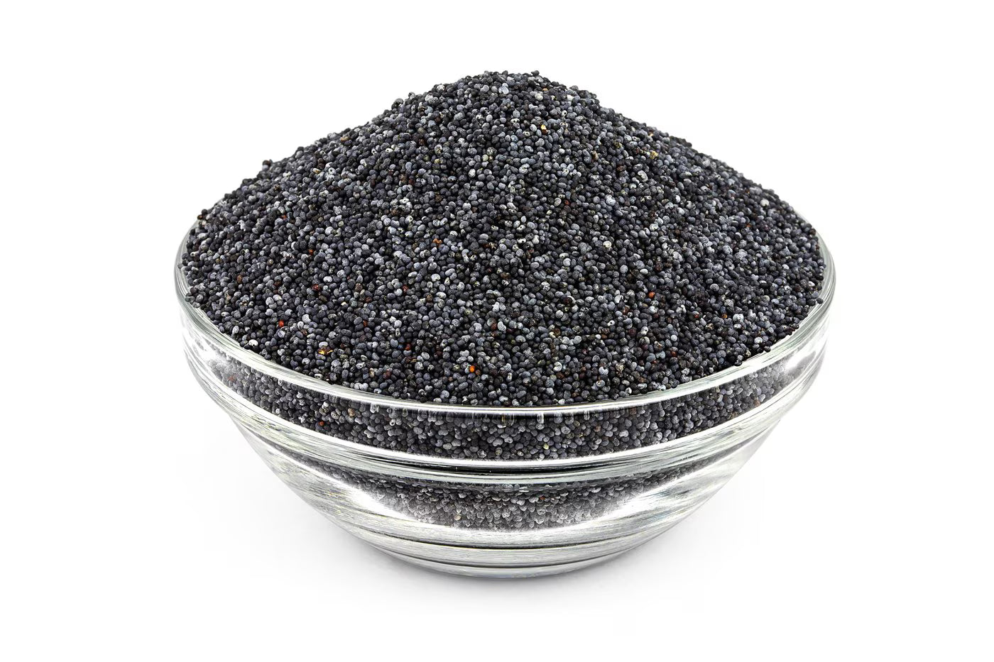 Loose Queen Tee's Premium Poppy Seed Whole (Papaver Somniferum) for herbal tea, shown in a small bowl with seeds.
