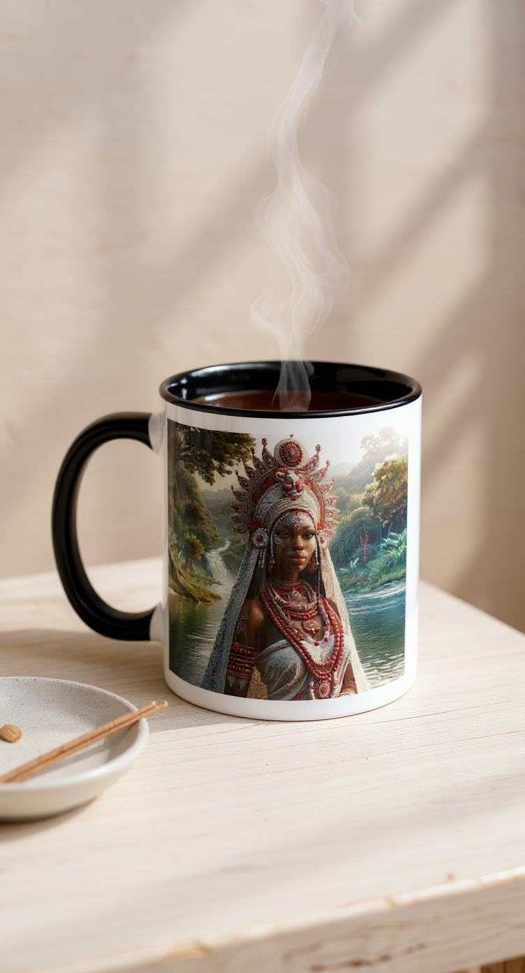 African Ewa Orisha Mug with Black Inside
