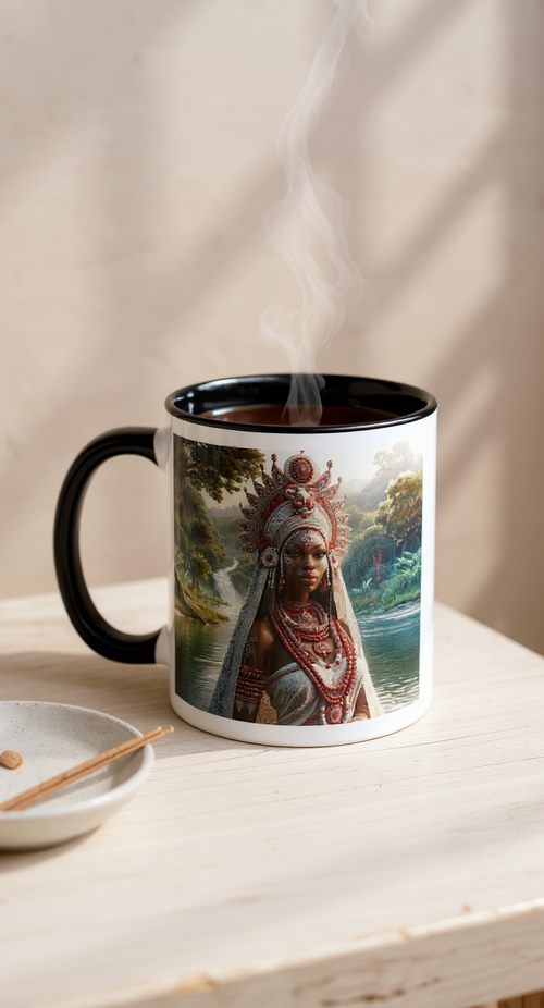 African Ewa Orisha Mug with Black Inside