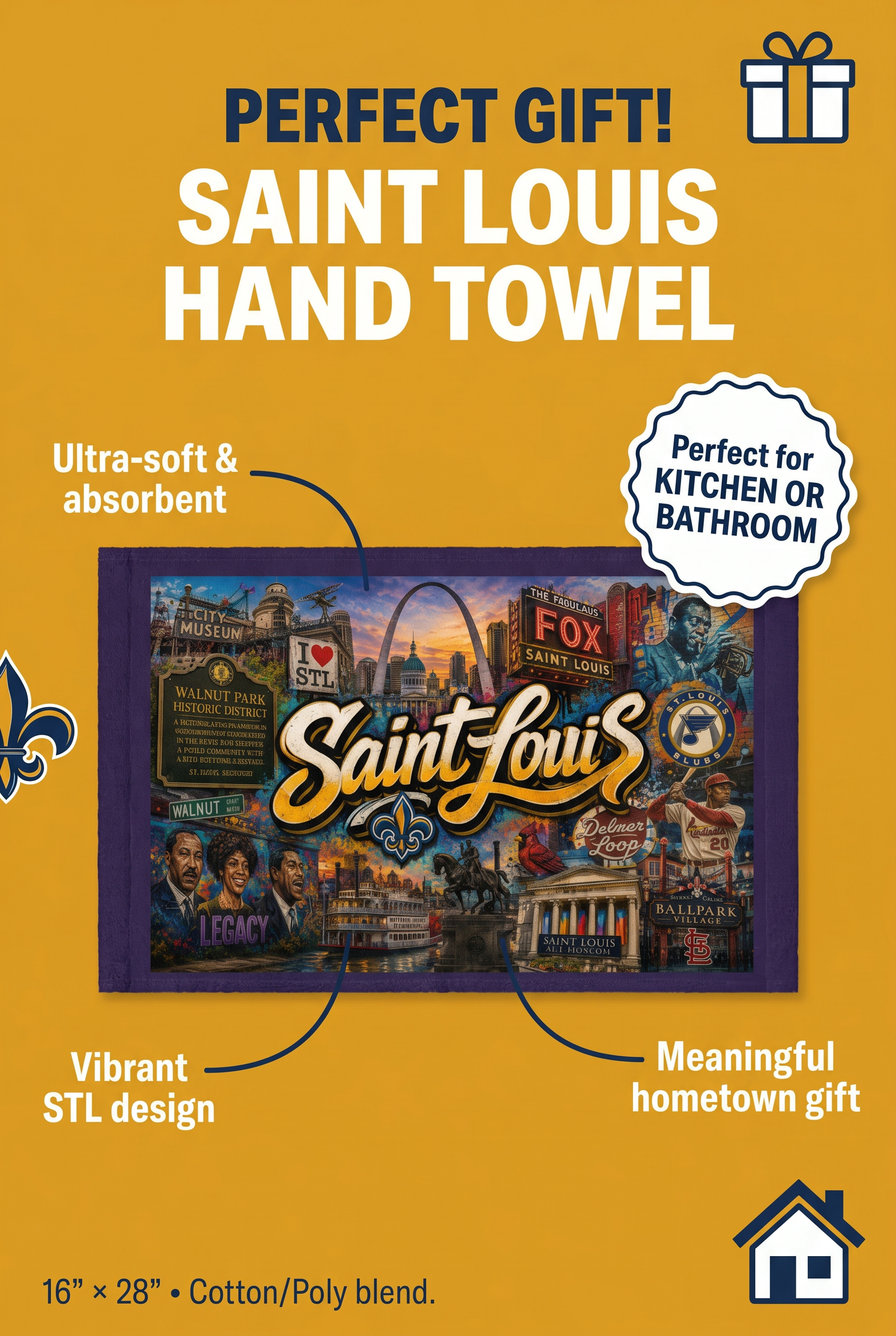 Saint Louis, MO Hand towel