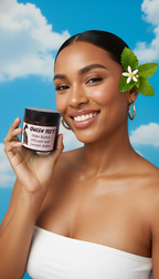 Queen Tee's Premium Shea Butter infused with lemon balm, showcasing a rich, creamy herbal butter for skin nourishment.