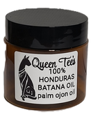 Premium 100% Honduras Batana Ojon Oil in a bottle, used for skin and hair care, from Queen Tee's Herbal Teas and Tinctures.