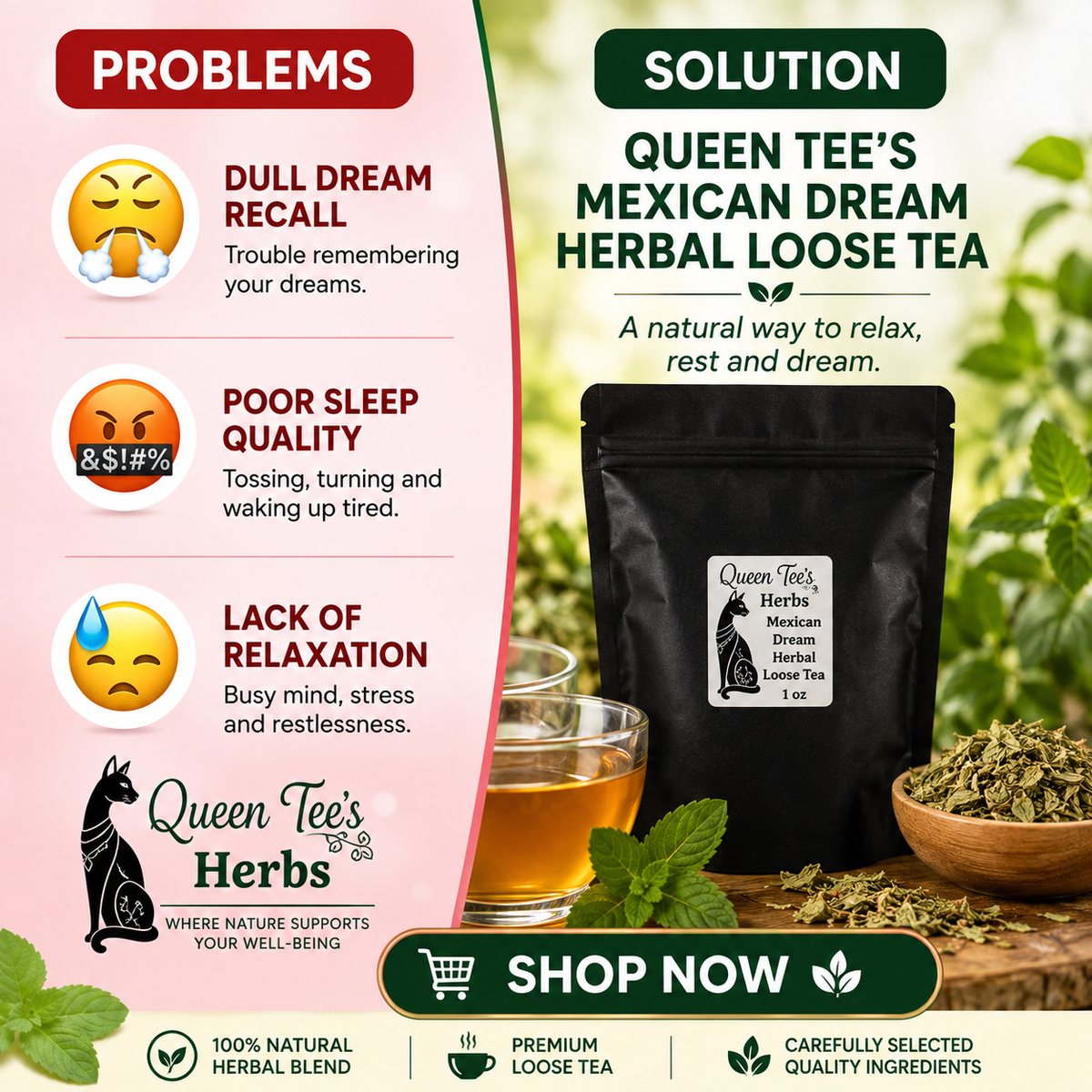 Queen Tee's Premium Mexican Dream Herb Whole (Calea Zacatechichi)
