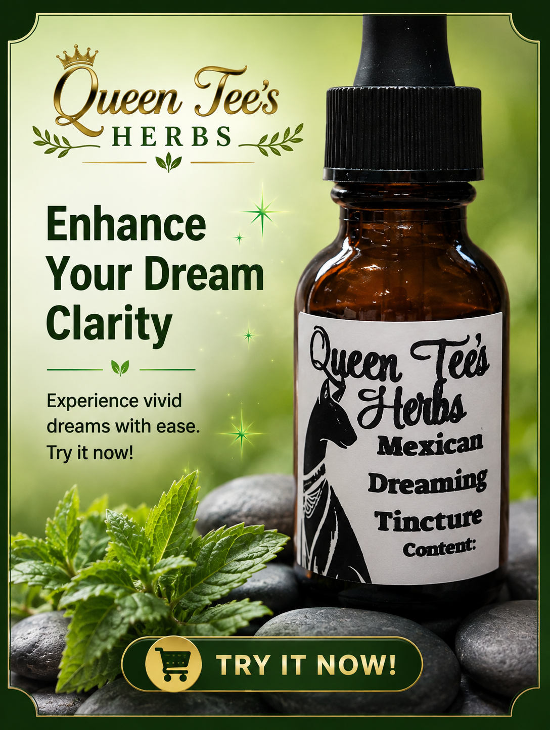 Queen Tee's Premium Mexican Dream Herb Tincture (Calea Zacatechichi)