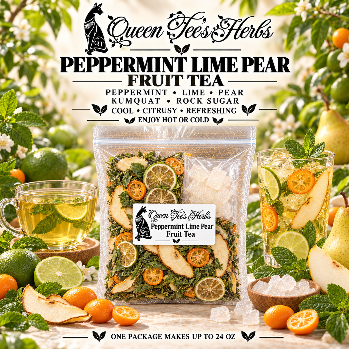 Queen Tee's Premium Freeze-Dried Fruit Tea Slices Packages