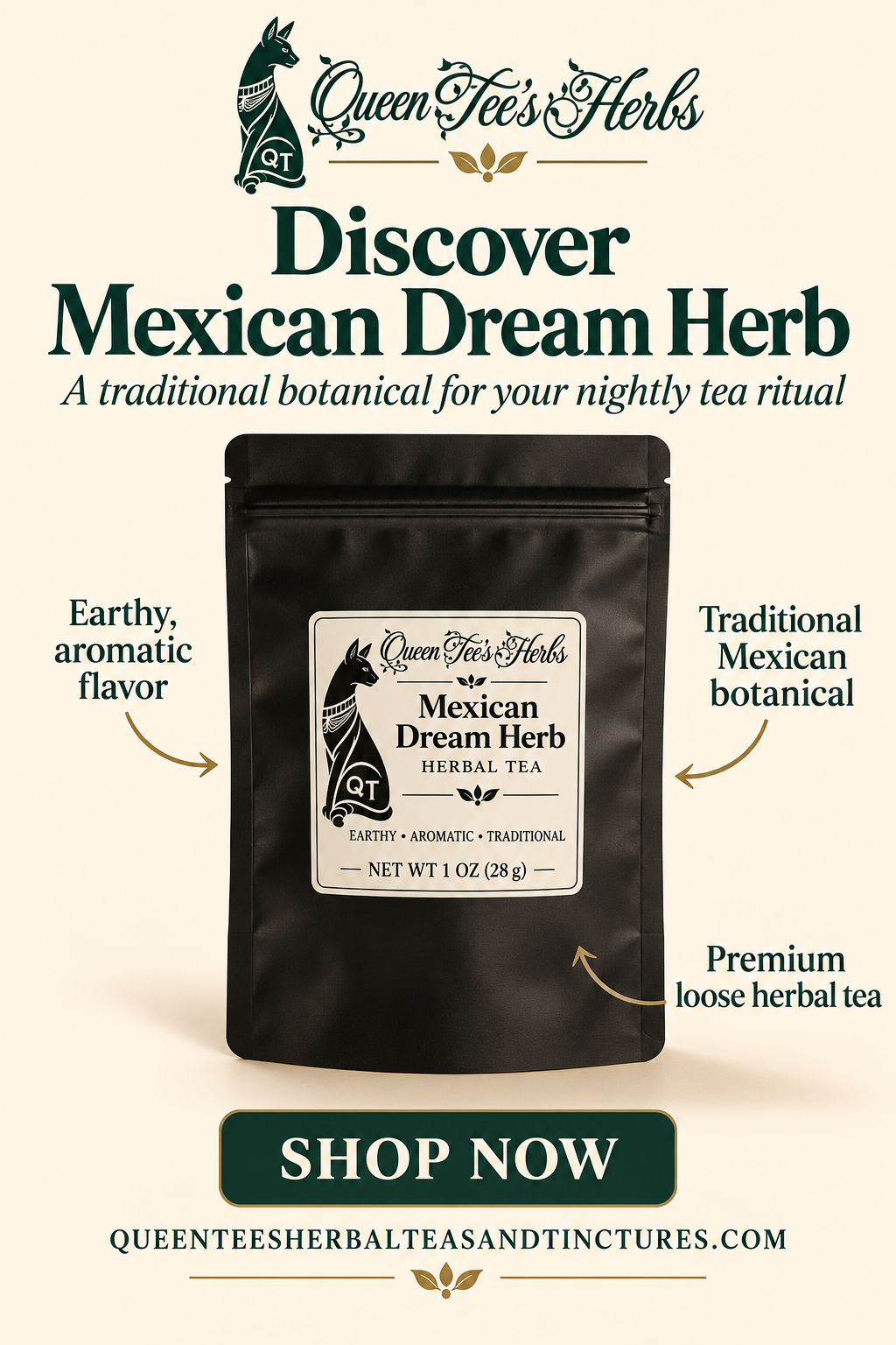 Queen Tee's Premium Mexican Dream Herb Whole (Calea Zacatechichi)