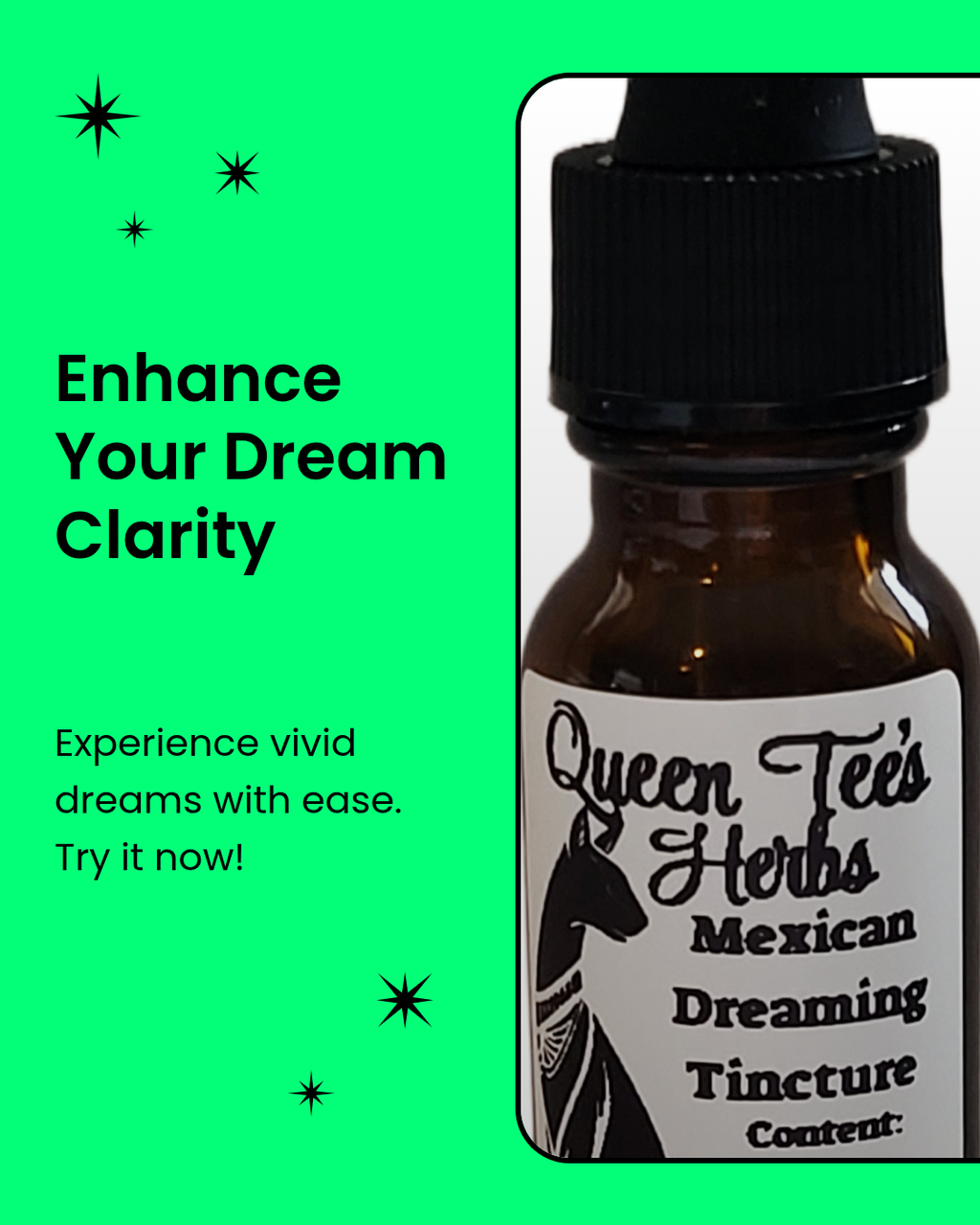 Queen Tee's Premium Mexican Dream Herb Tincture (Calea Zacatechichi)