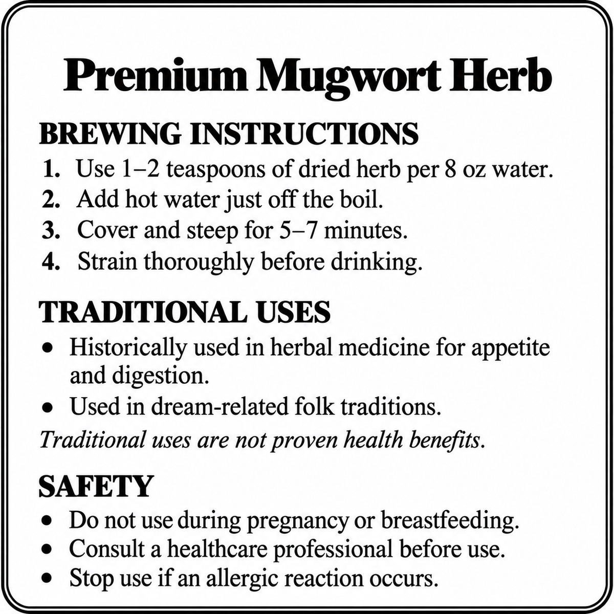 Premium Mugwort Herb