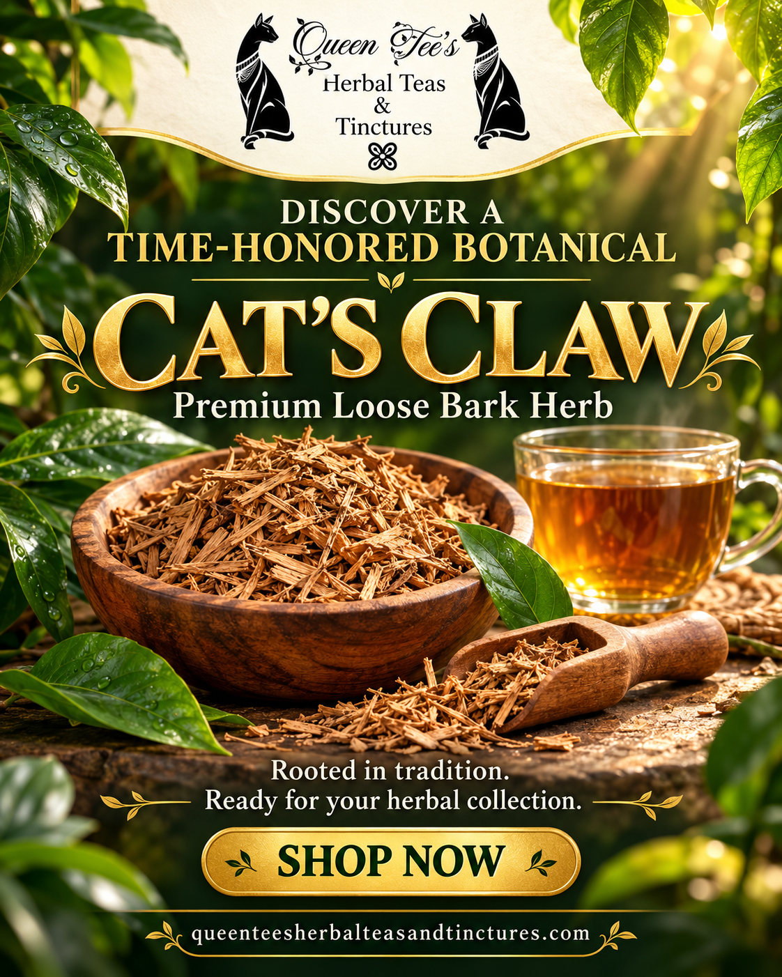 Queen Tee's Premium Cat's Claw Loose Bark Herb 1oz