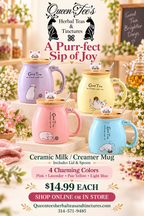 Cat Ceramic Milk Creamer Mug with Lid and Spoon — 380 mL