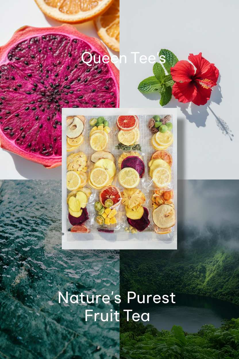 Queen Tee's Premium Freeze-Dried Fruit Tea Slices Packages
