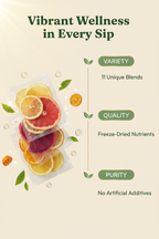Loose Queen Tee's Herbal Teas freeze-dried fruit tea slices in clear packages, showcasing vibrant dried fruit pieces for tea brewing.