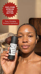 Queen Tee's Herbal Teas and Tinctures 2oz stick of premium 100% cocoa butter for self-care, shown in a natural, close-up image.