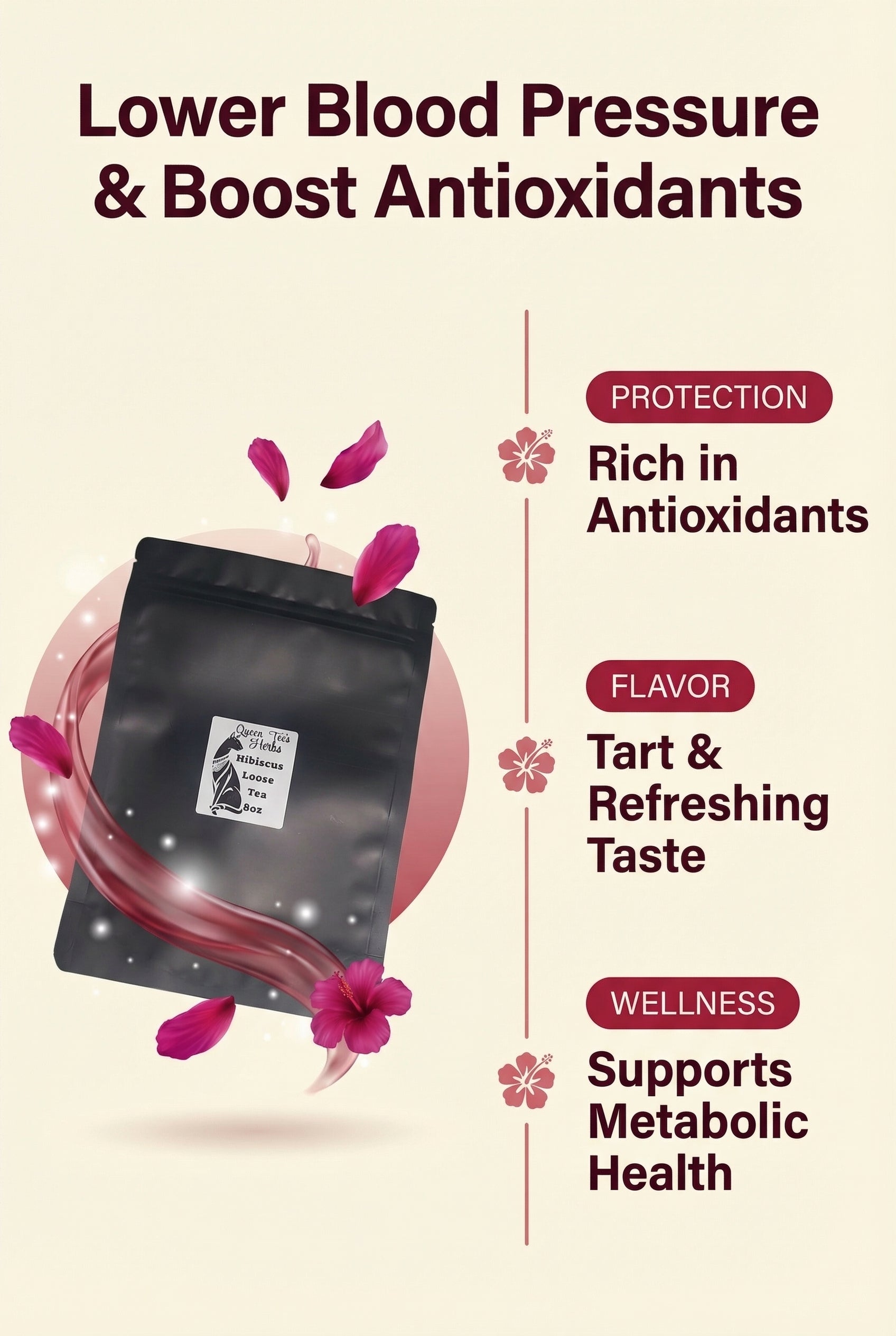 Queen Tee’s Premium Hibiscus Loose Leaf Tea