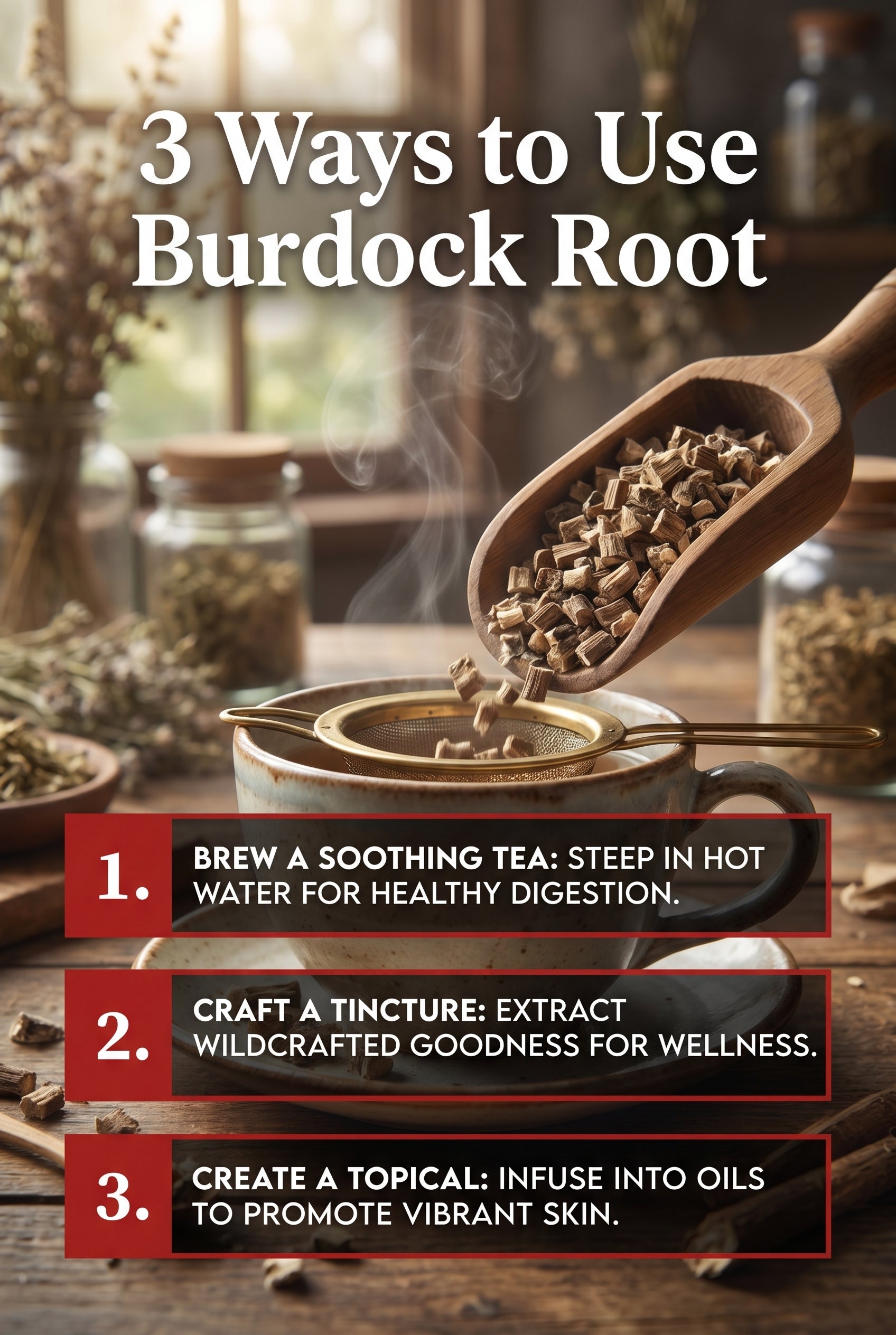 Queen Tee's Premium Burdock Root Cut &amp; Sifted (Arctium lappa)