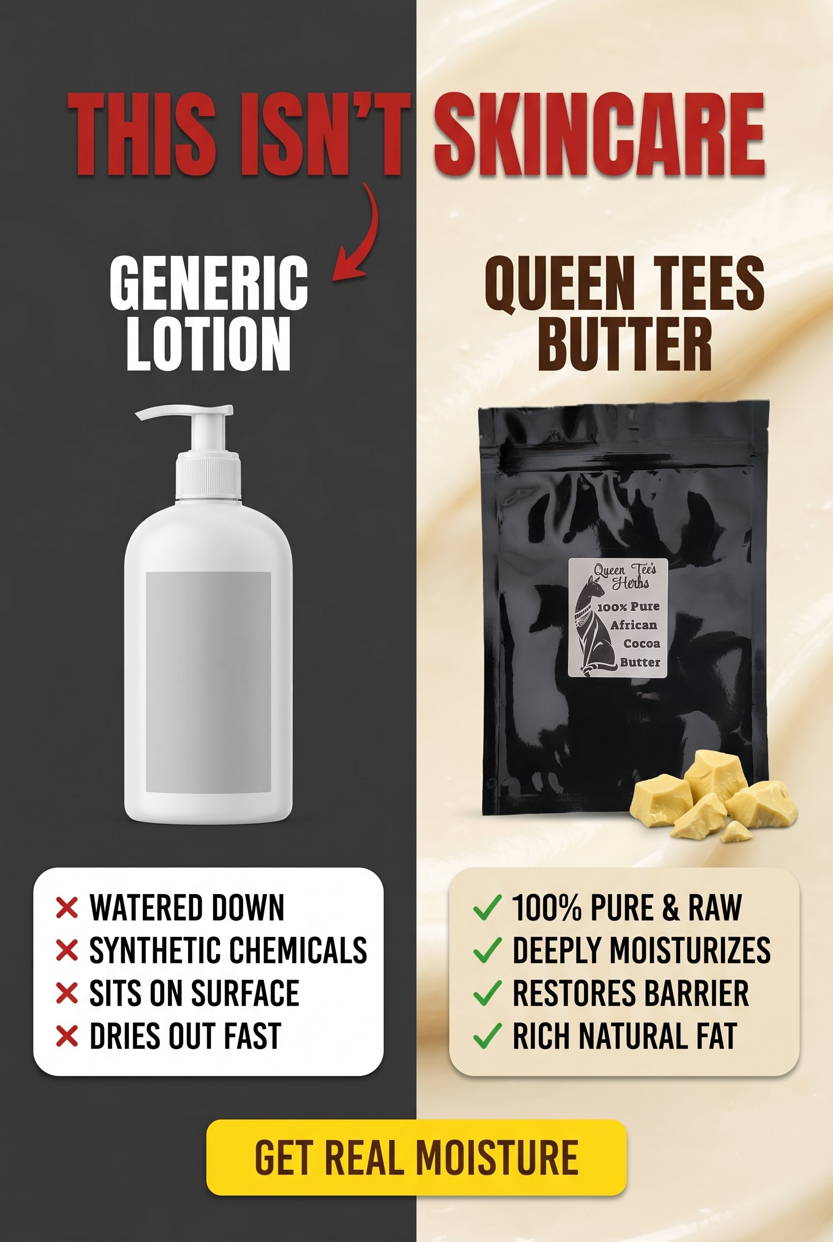 Queen Tees 100% Premium Pure African Cocoa Butter (Bulk)