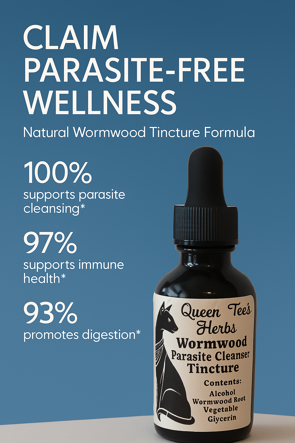 Queen Tee's Premium Wormwood Parasite Cleanser Tincture
