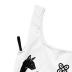 Queen Tee's Herbal Teas and Tinctures shopping bag with all-over herbal print, durable accessory for carrying teas and tinctures.