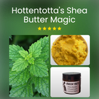 Queen Tee's Premium Shea Butter infused with lemon balm, natural skincare butter with herbal ingredients and soothing lemon scent.