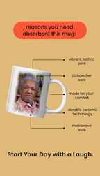 Fred Sanford mug from Queen Tee's Herbal Teas and Tinctures, made to order, featuring a detailed illustration of Fred Sanford.