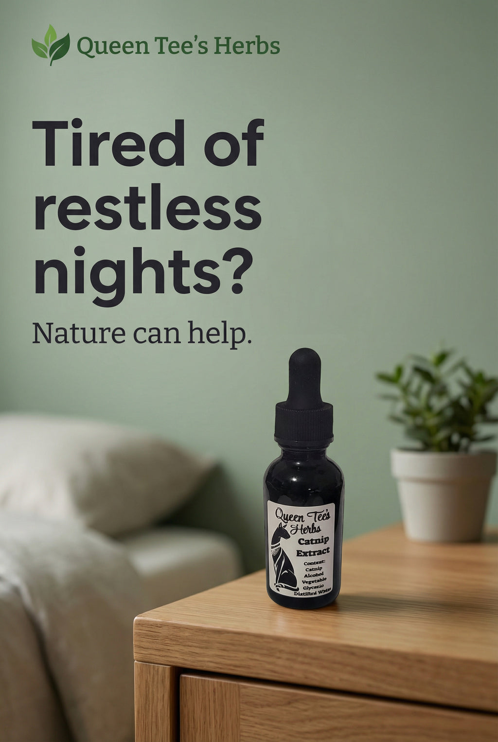 Queen Tee's Premium Catnip Extract Tincture (Nepeta cataria)