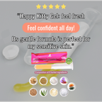 Happy Kitty Women's Feminine Cleansing Tightening Gel in a 3-pack, natural self-care product by Queen Tee's Herbal Teas and Tinctures