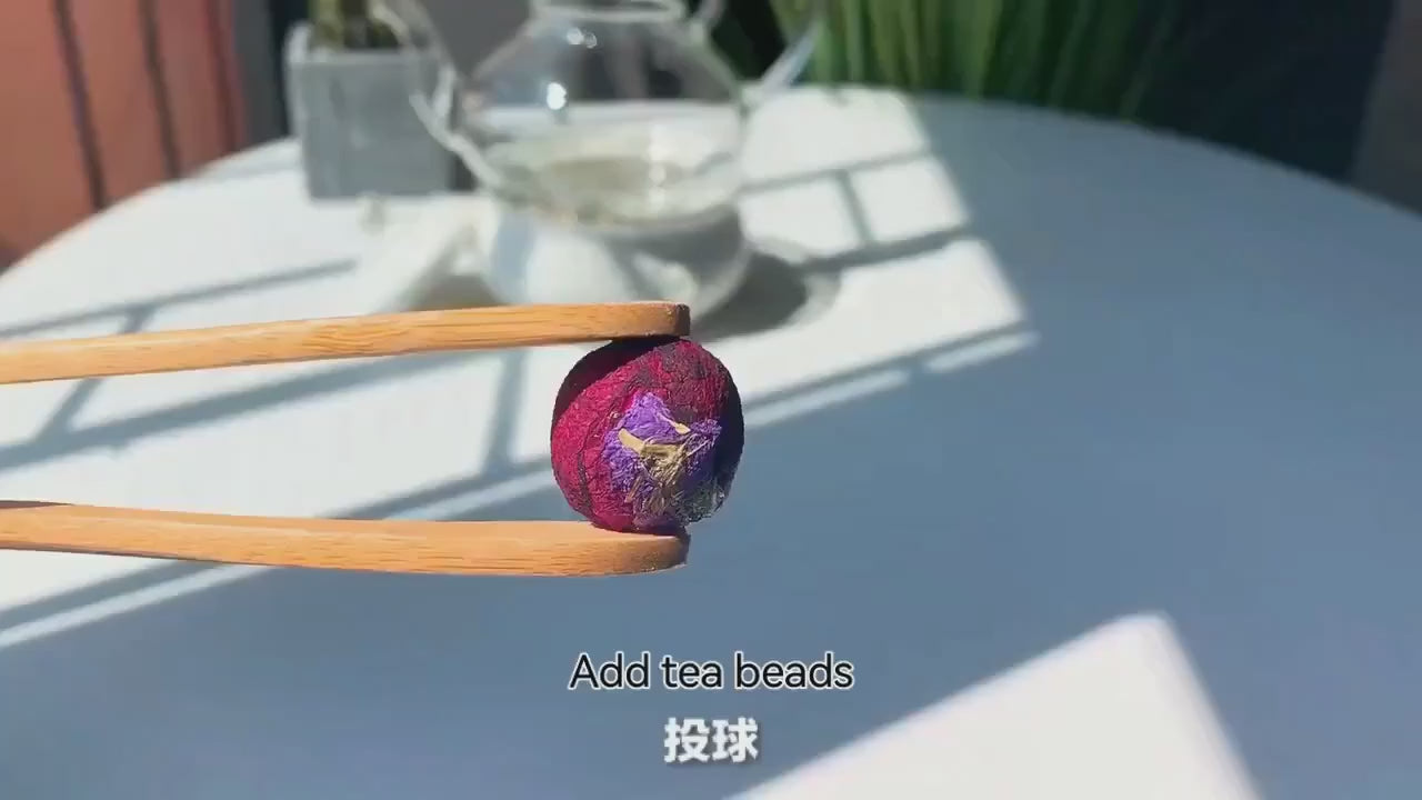 Queen Tee's Premium Organic Dried Rose Blooming Tea Ball - Natural Herbal Health Tea (5 Bombs)