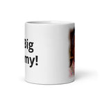 White 11 oz Fred Sanford mug from Queen Tee's Herbal Teas and Tinctures, front view showcasing glossy ceramic finish.